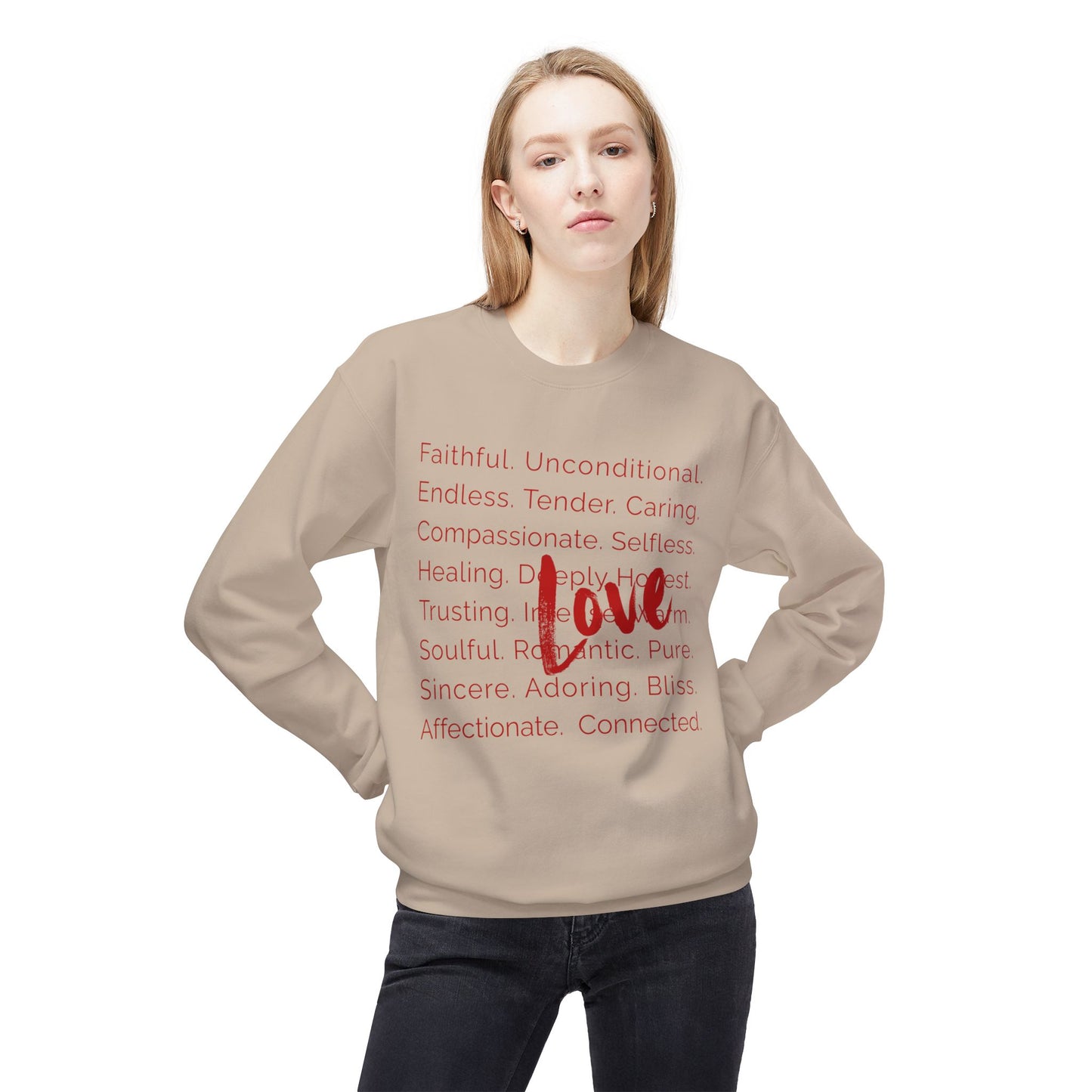 Love Words Unisex Midweight Softstyle Fleece Crewneck Sweatshirt