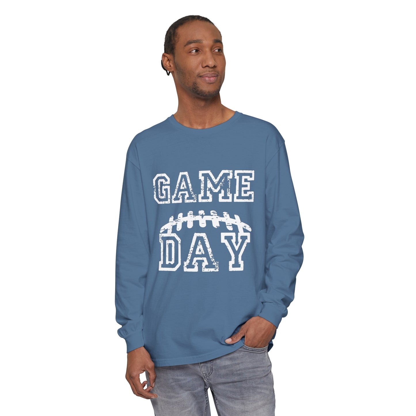 Game Day Laces Unisex Garment-dyed Long Sleeve T-Shirt