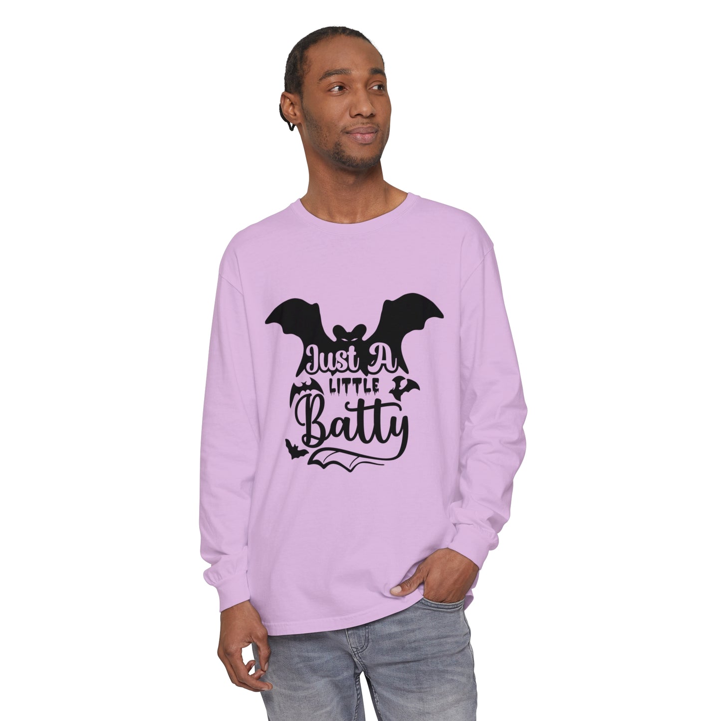 Just a Little Batty Unisex Garment-dyed Long Sleeve T-Shirt