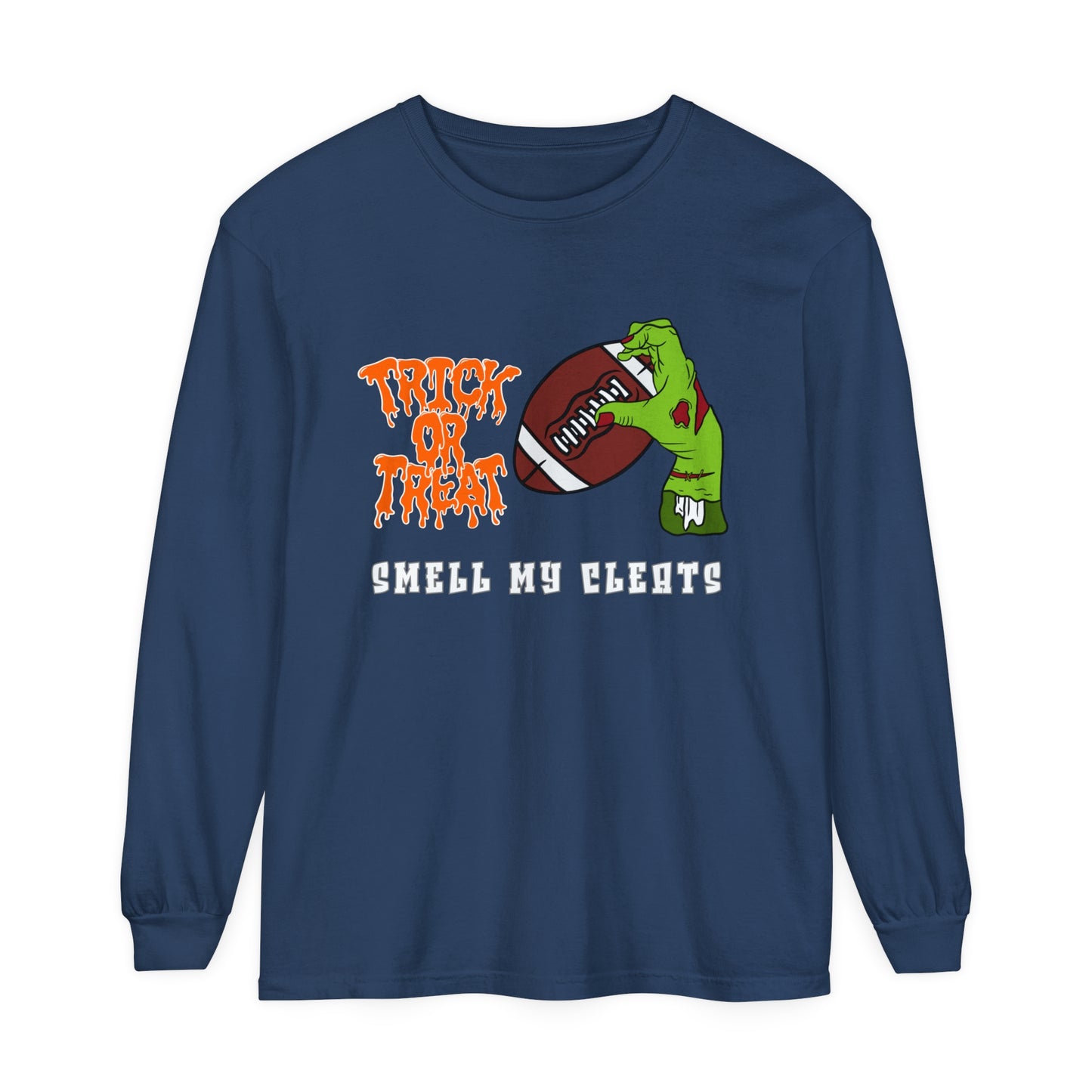 Trick or Treat Smell my Feet Unisex Garment-dyed Long Sleeve T-Shirt