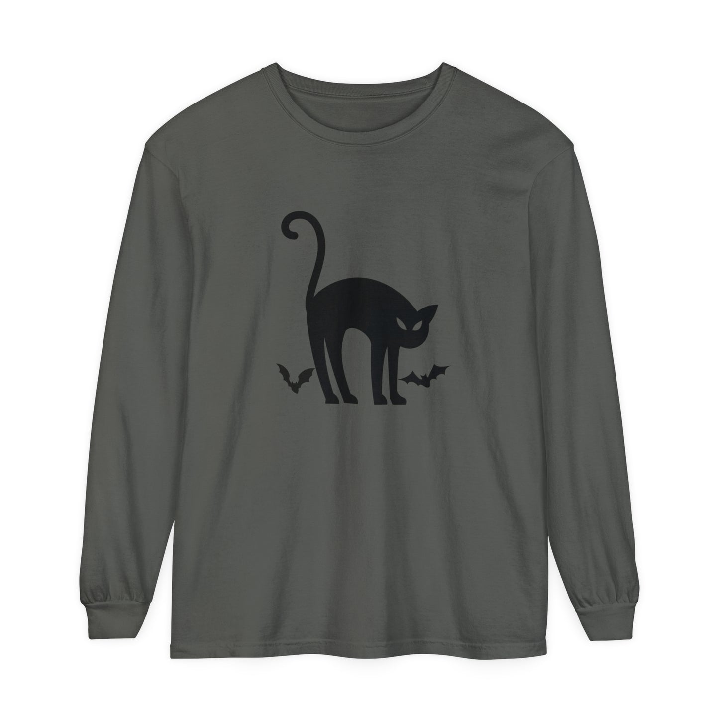 Bats and Cats Unisex Garment-dyed Long Sleeve T-Shirt