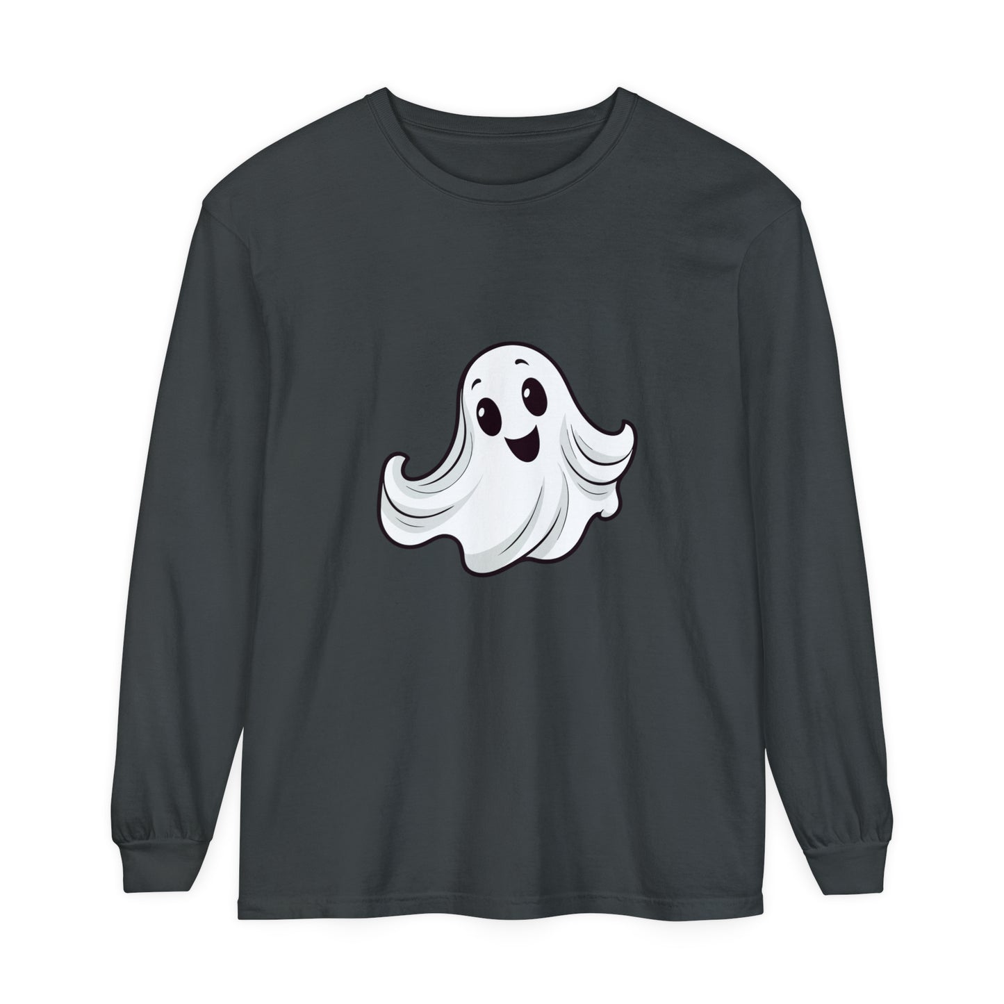 Cute Ghost Unisex Garment-dyed Long Sleeve T-Shirt