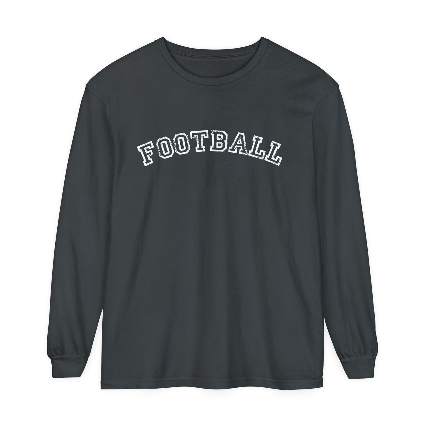 Football Curved Unisex Garment-dyed Long Sleeve T-Shirt