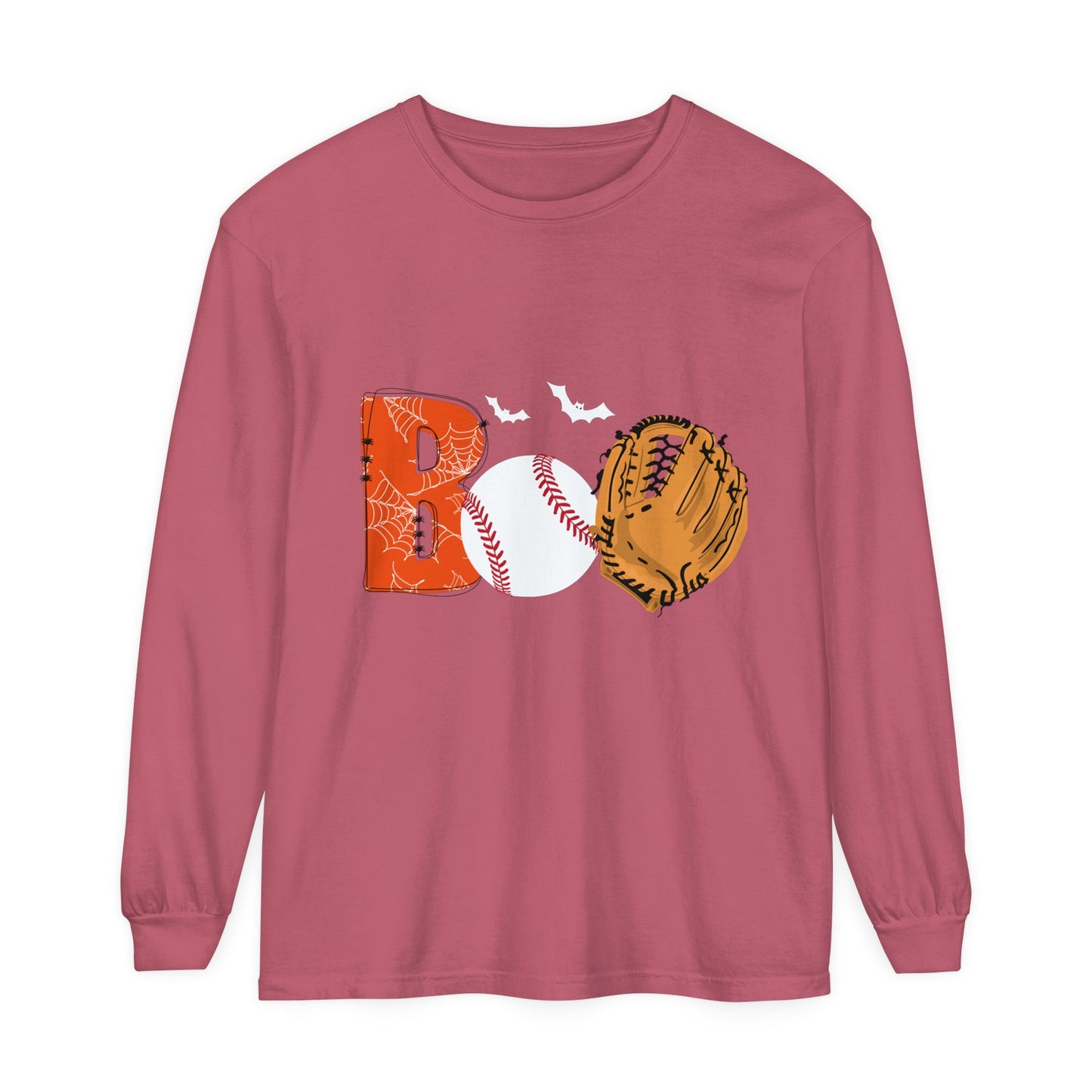 Boo Baseball Unisex Garment-dyed Long Sleeve T-Shirt