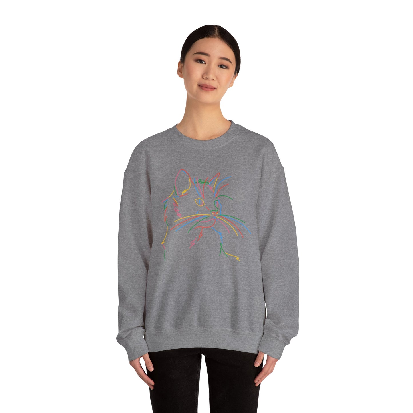 Colorful Cat Unisex Heavy Blend™ Crewneck Sweatshirt