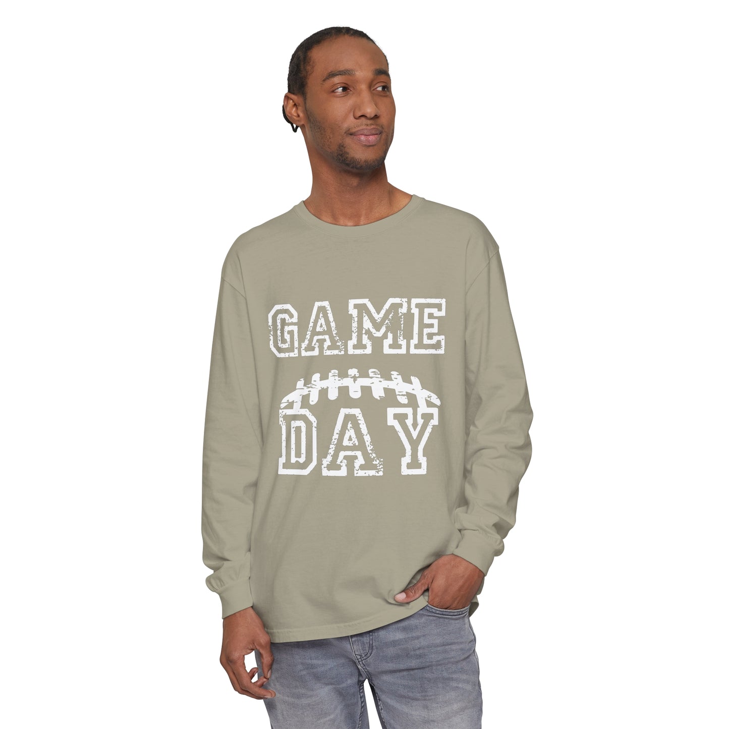 Game Day Laces Unisex Garment-dyed Long Sleeve T-Shirt