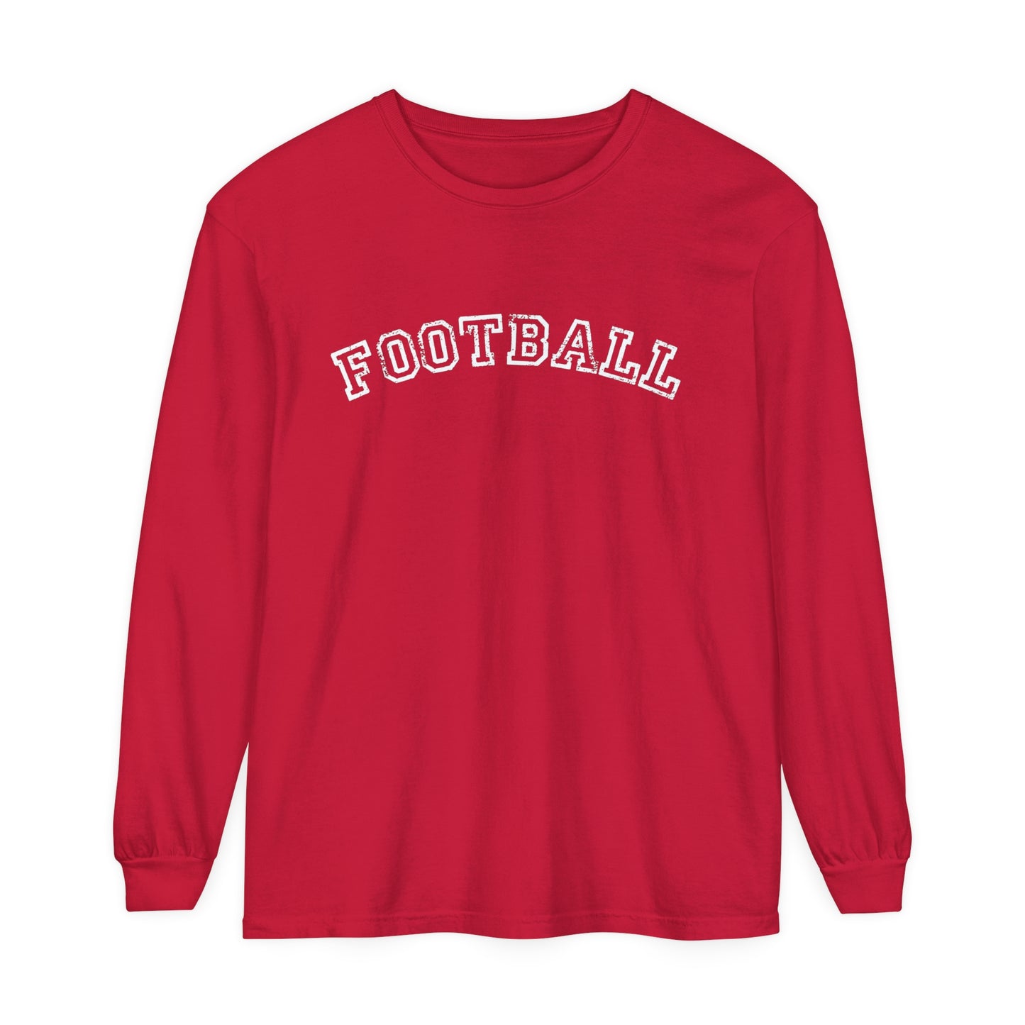 Football Curved Unisex Garment-dyed Long Sleeve T-Shirt