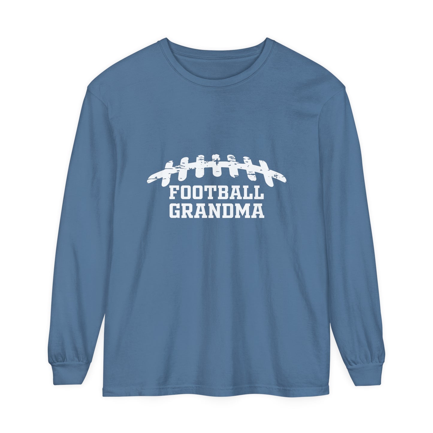 Football Grandma Laces Unisex Garment-dyed Long Sleeve T-Shirt