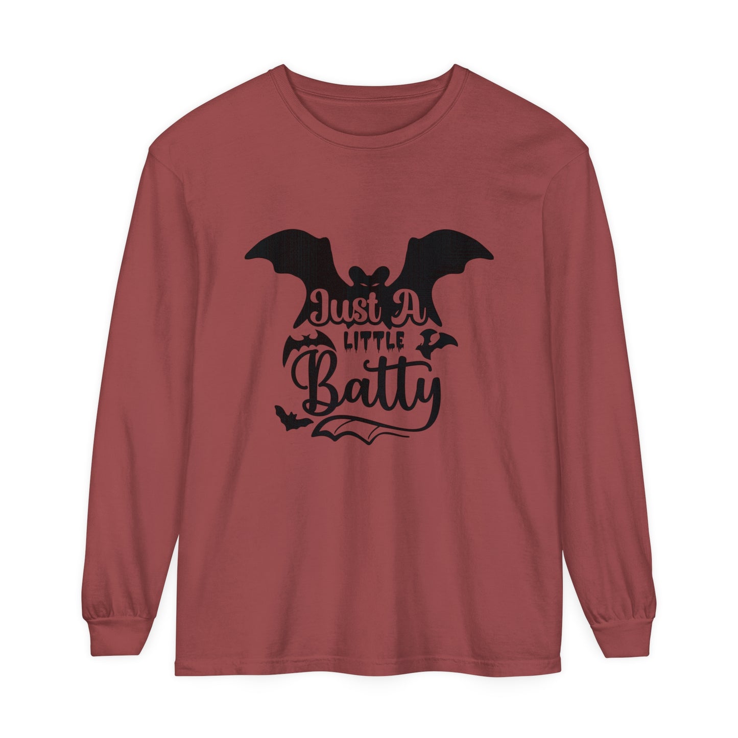 Just a Little Batty Unisex Garment-dyed Long Sleeve T-Shirt