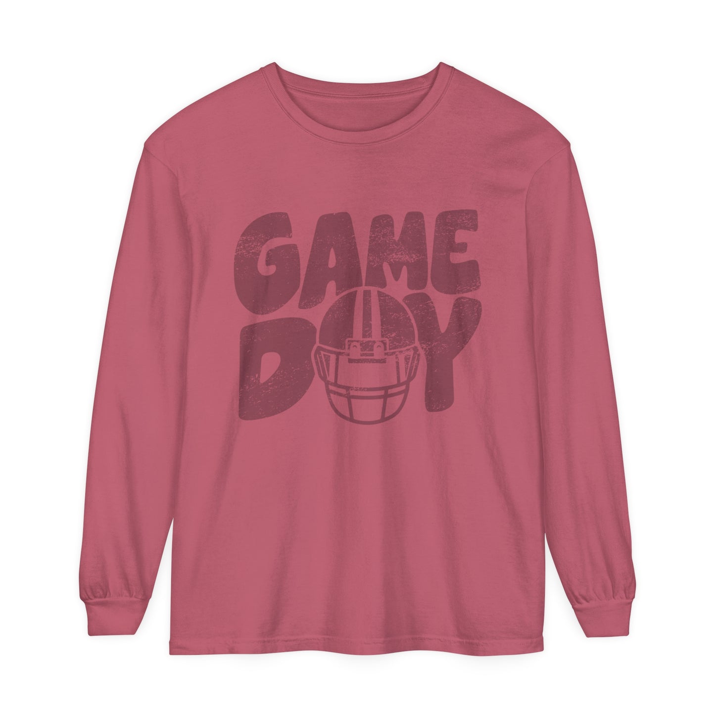 Game Day Helmet Unisex Garment-dyed Long Sleeve T-Shirt