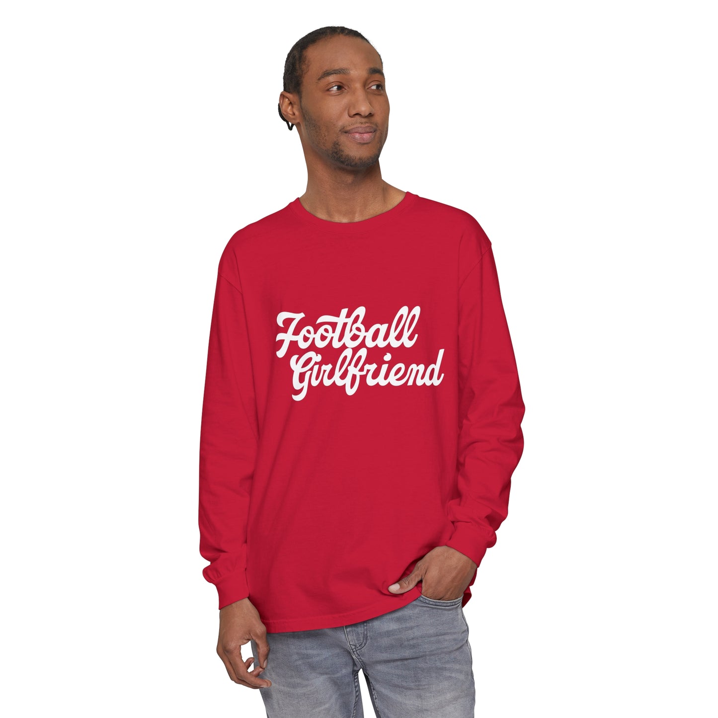 Football Girlfriend Unisex Garment-dyed Long Sleeve T-Shirt