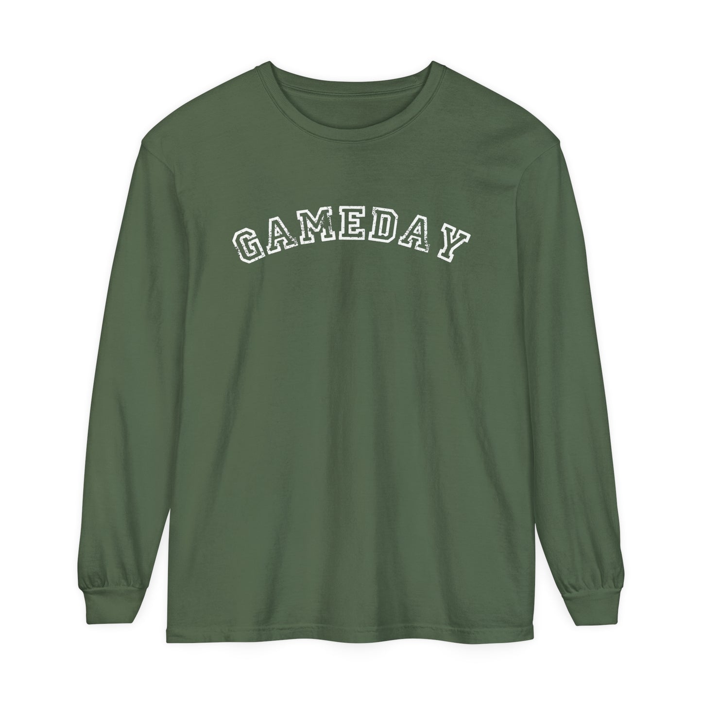 Game Day Curved Block Unisex Garment-dyed Long Sleeve T-Shirt