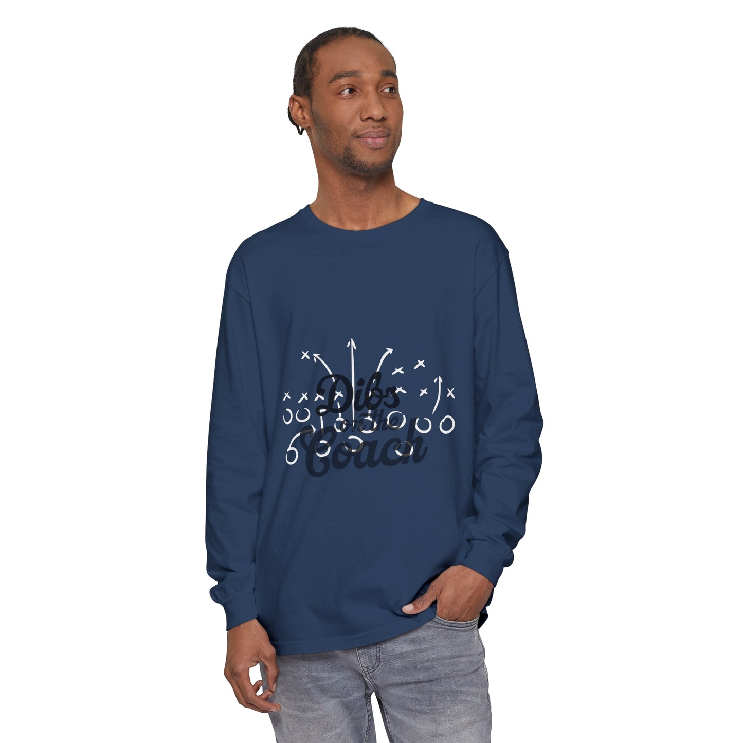 Dibs on the Coach Play Unisex Garment-dyed Long Sleeve T-Shirt