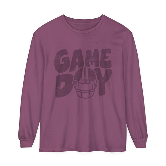 Game Day Helmet Unisex Garment-dyed Long Sleeve T-Shirt