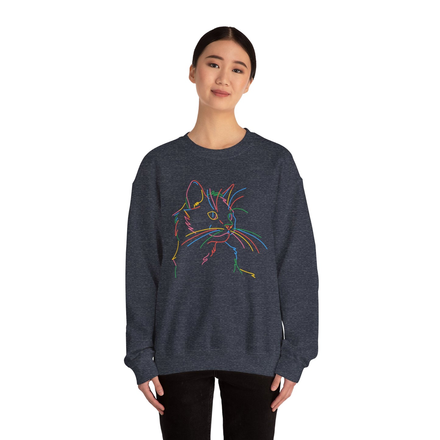 Colorful Cat Unisex Heavy Blend™ Crewneck Sweatshirt