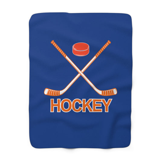 BLUE AND ORANGE Sherpa Fleece Blanket