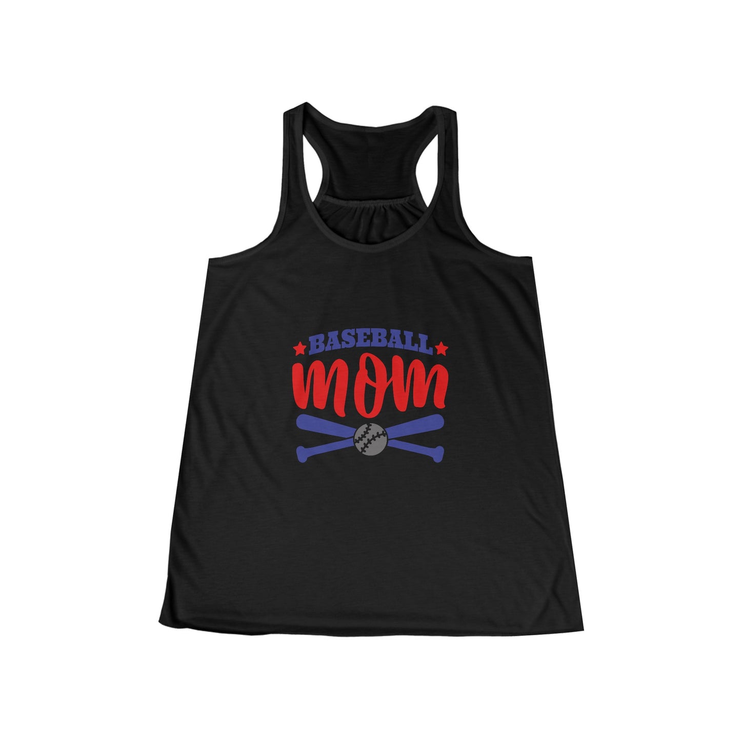 Baseball Mom with Crossed Bats Women's Flowy Racerback Tank