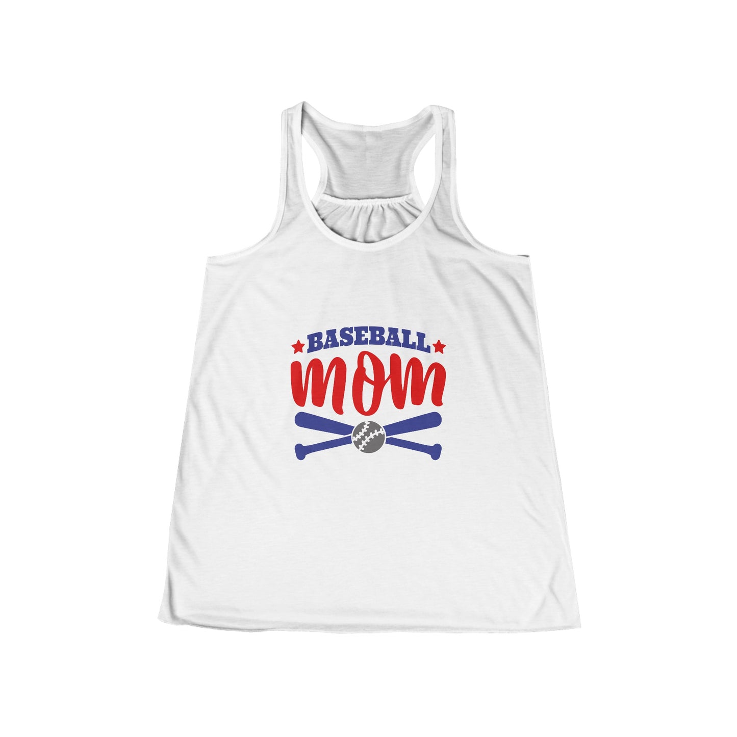 Baseball Mom with Crossed Bats Women's Flowy Racerback Tank