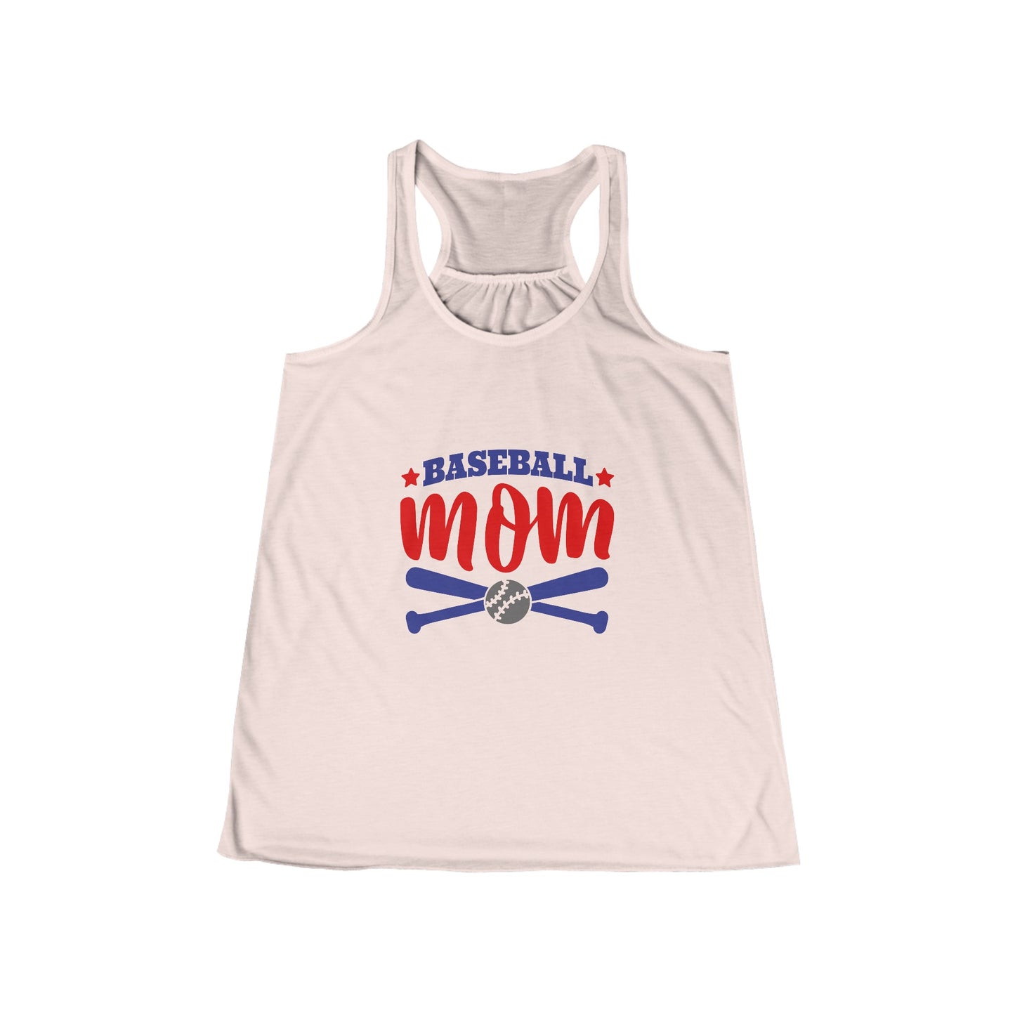 Baseball Mom with Crossed Bats Women's Flowy Racerback Tank