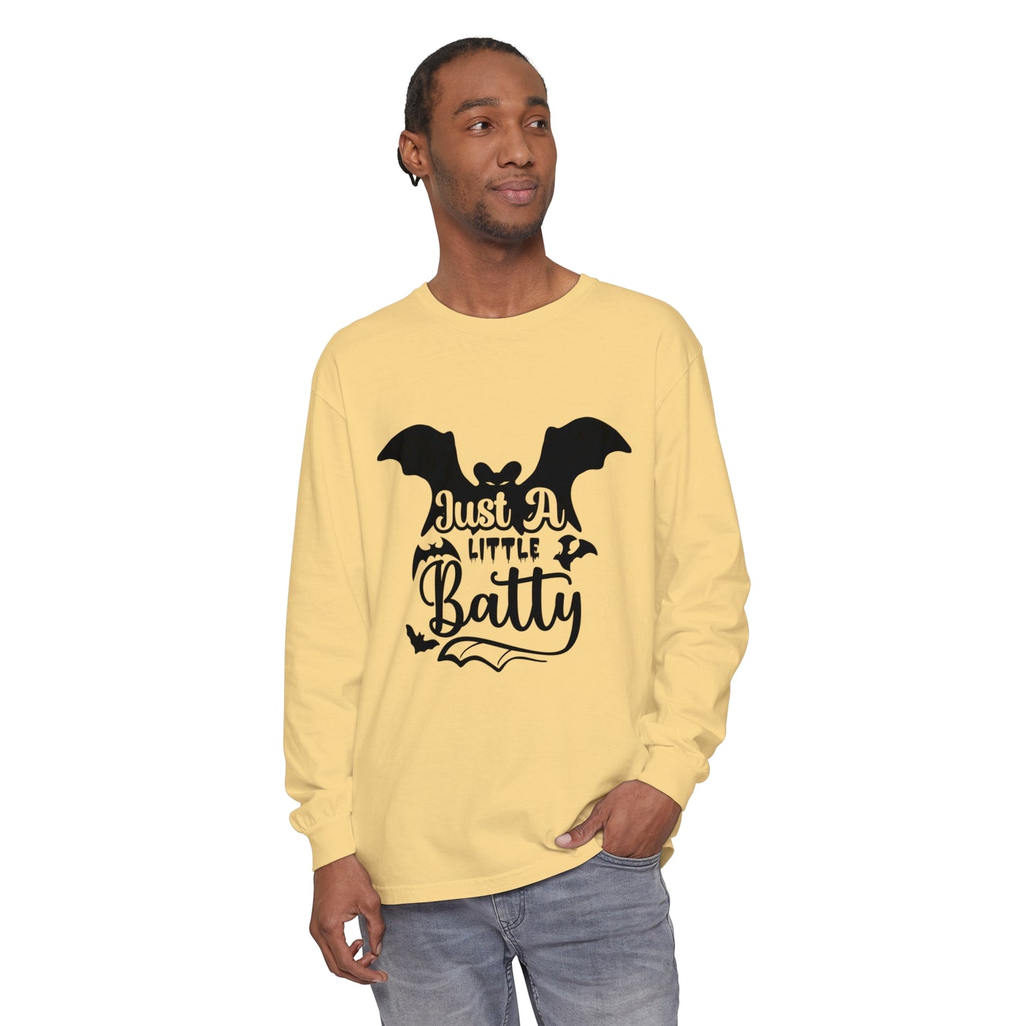 Just a Little Batty Unisex Garment-dyed Long Sleeve T-Shirt