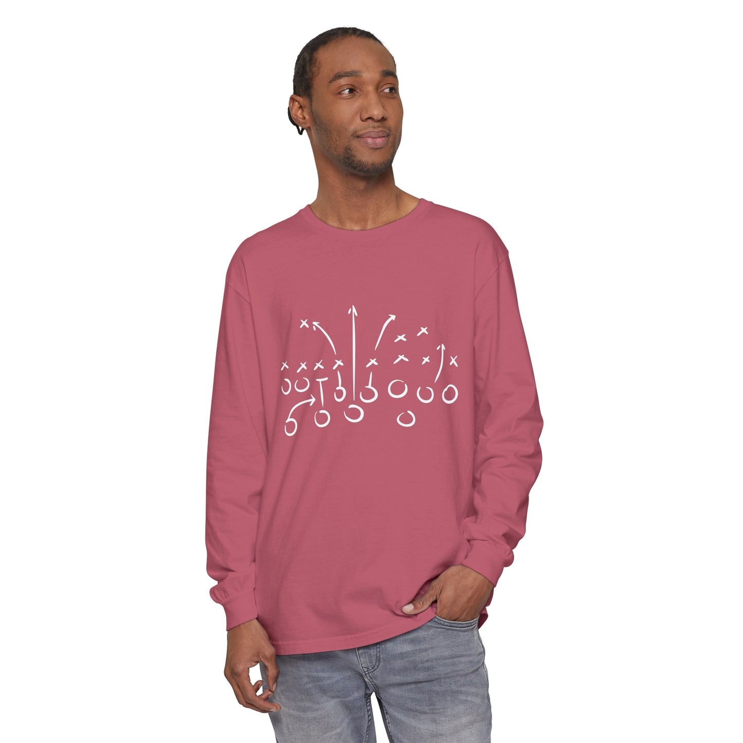 Football Play Unisex Garment-dyed Long Sleeve T-Shirt