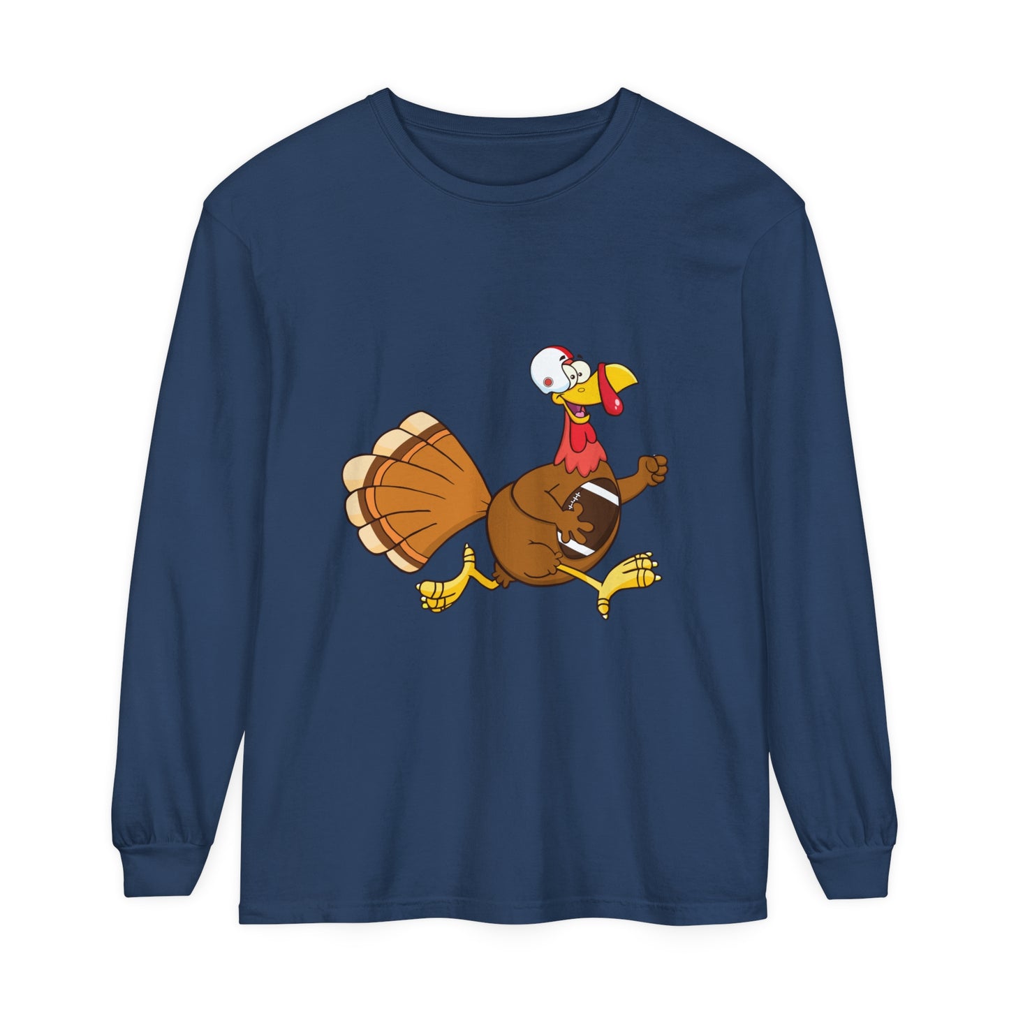 Turkey Running Football Unisex Garment-dyed Long Sleeve T-Shirt