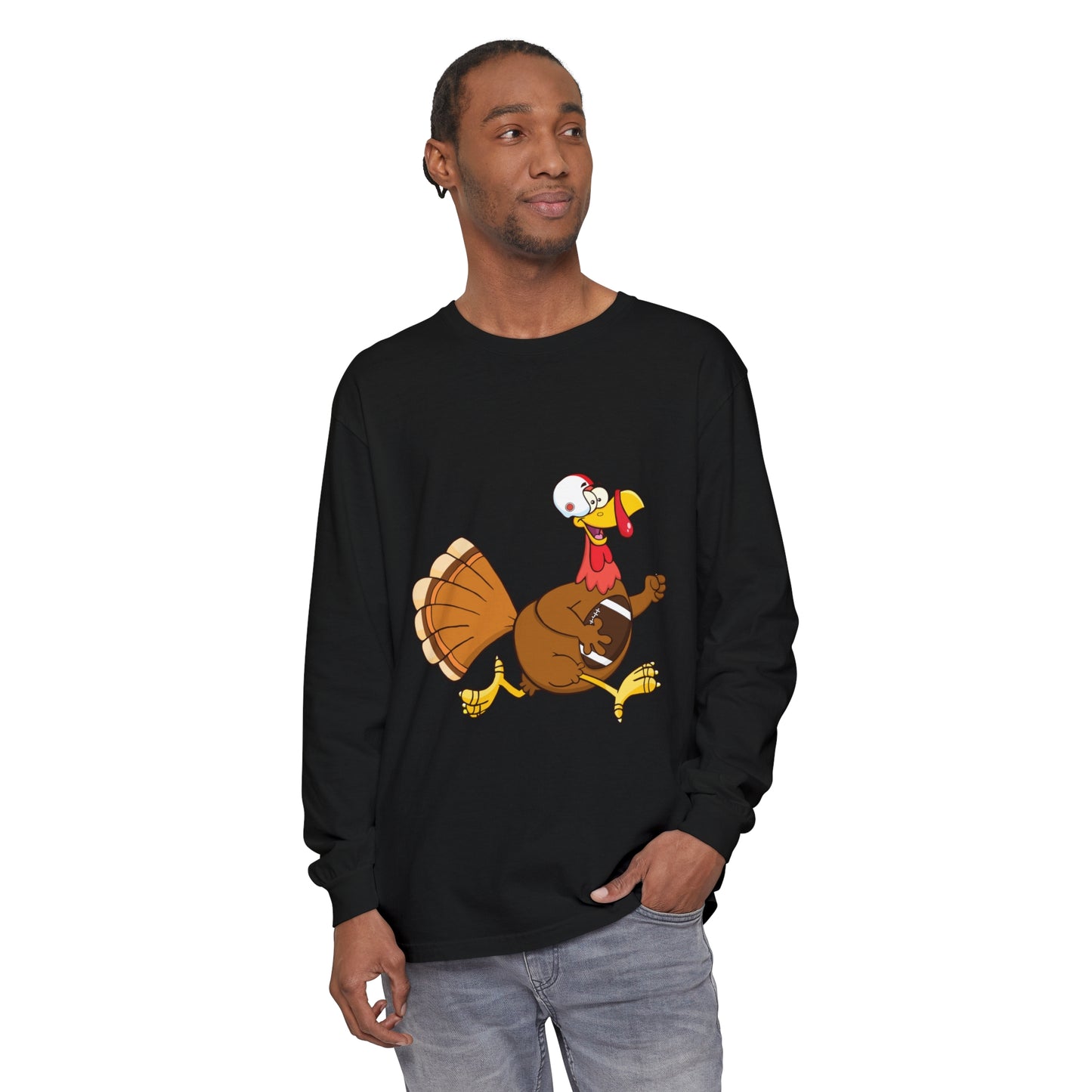 Turkey Running Football Unisex Garment-dyed Long Sleeve T-Shirt