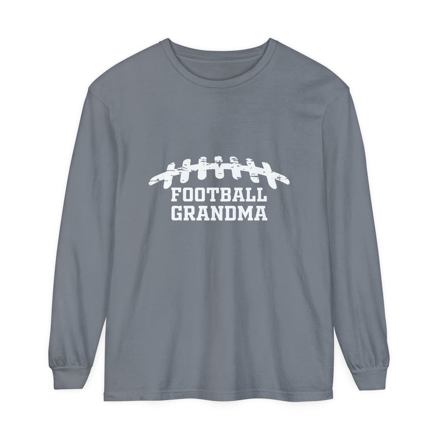 Football Grandma Laces Unisex Garment-dyed Long Sleeve T-Shirt