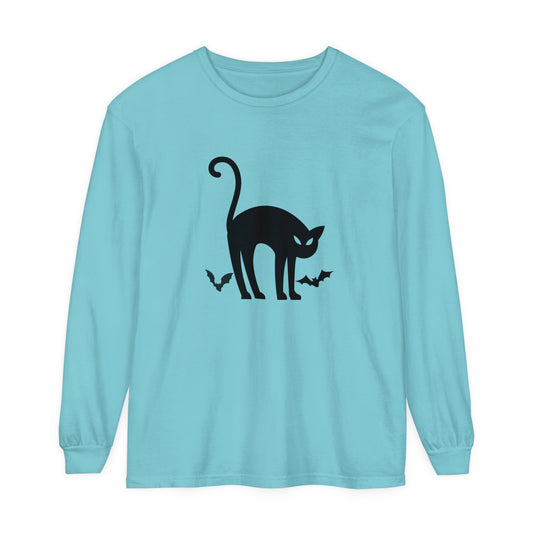 Bats and Cats Unisex Garment-dyed Long Sleeve T-Shirt