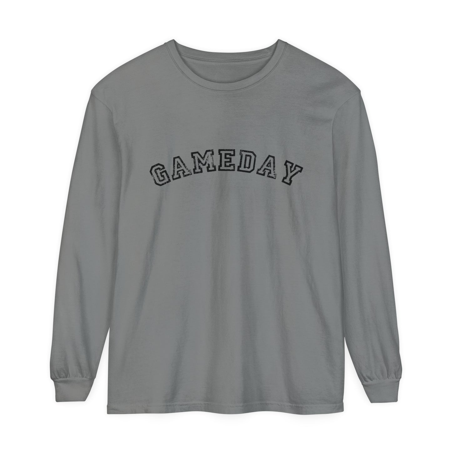 Game Day Block Curved Unisex Garment-dyed Long Sleeve T-Shirt