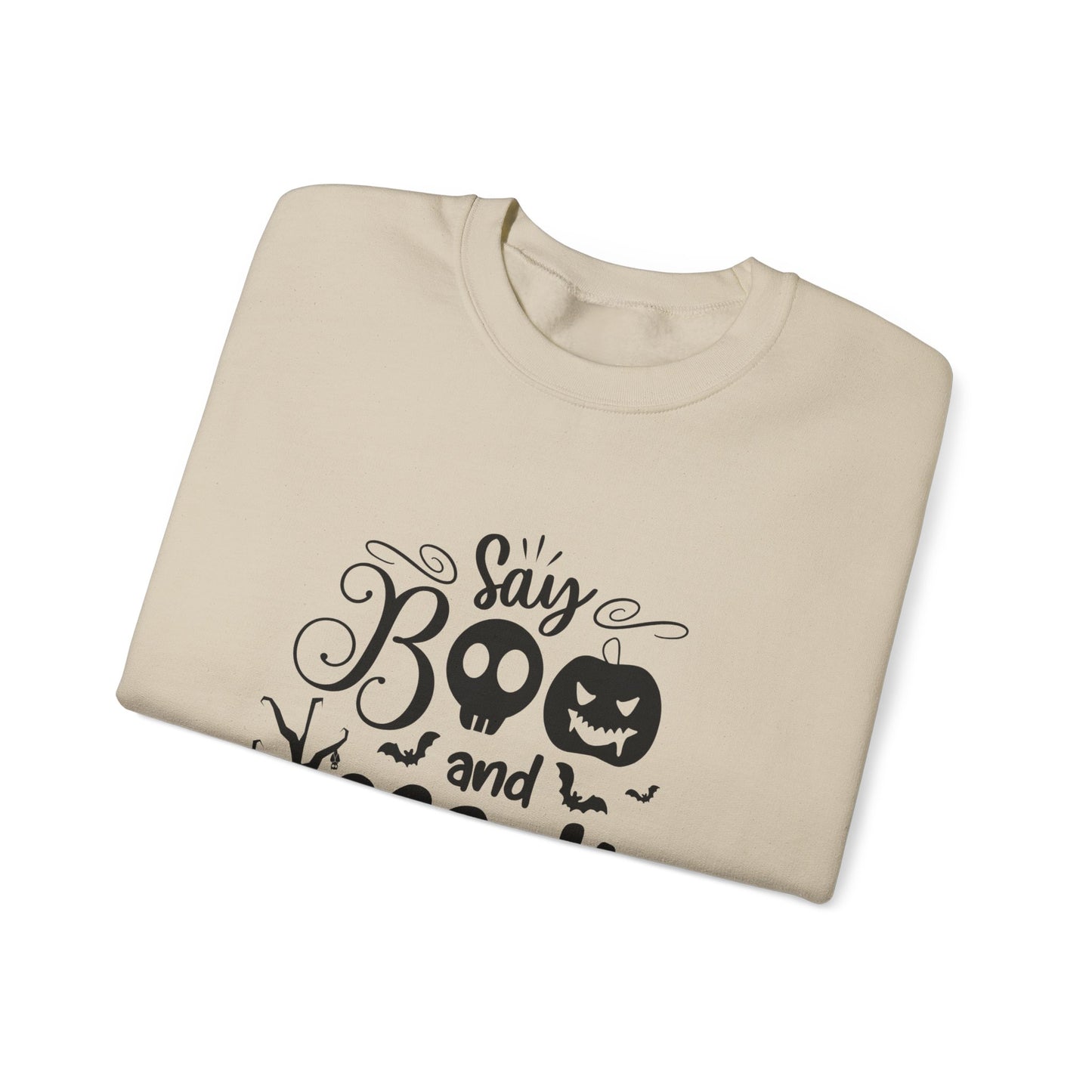 Say Boo and Scare On Unisex Heavy Blend™ Crewneck Sweatshirt