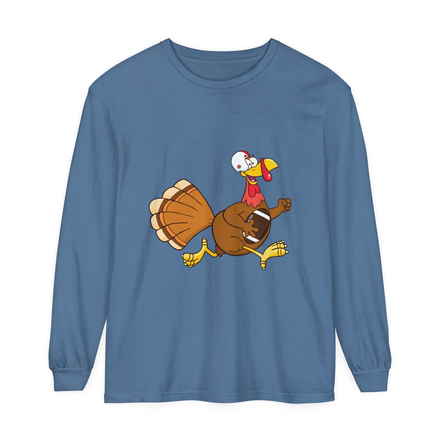 Turkey Running Football Unisex Garment-dyed Long Sleeve T-Shirt