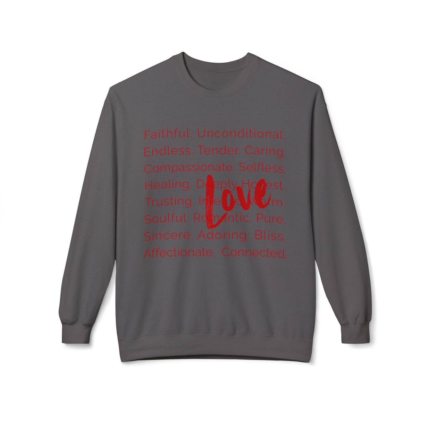 Love Words Unisex Midweight Softstyle Fleece Crewneck Sweatshirt