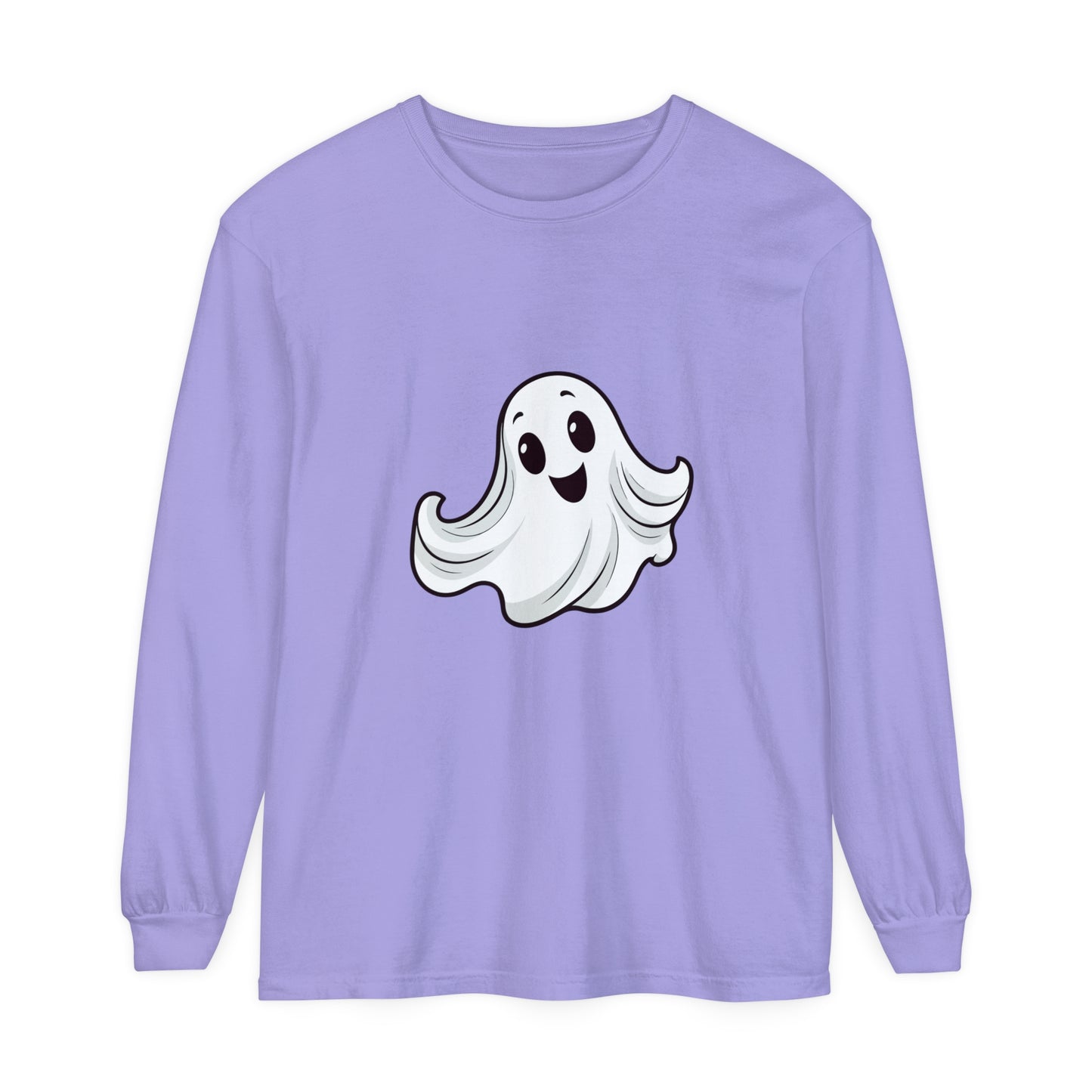 Cute Ghost Unisex Garment-dyed Long Sleeve T-Shirt