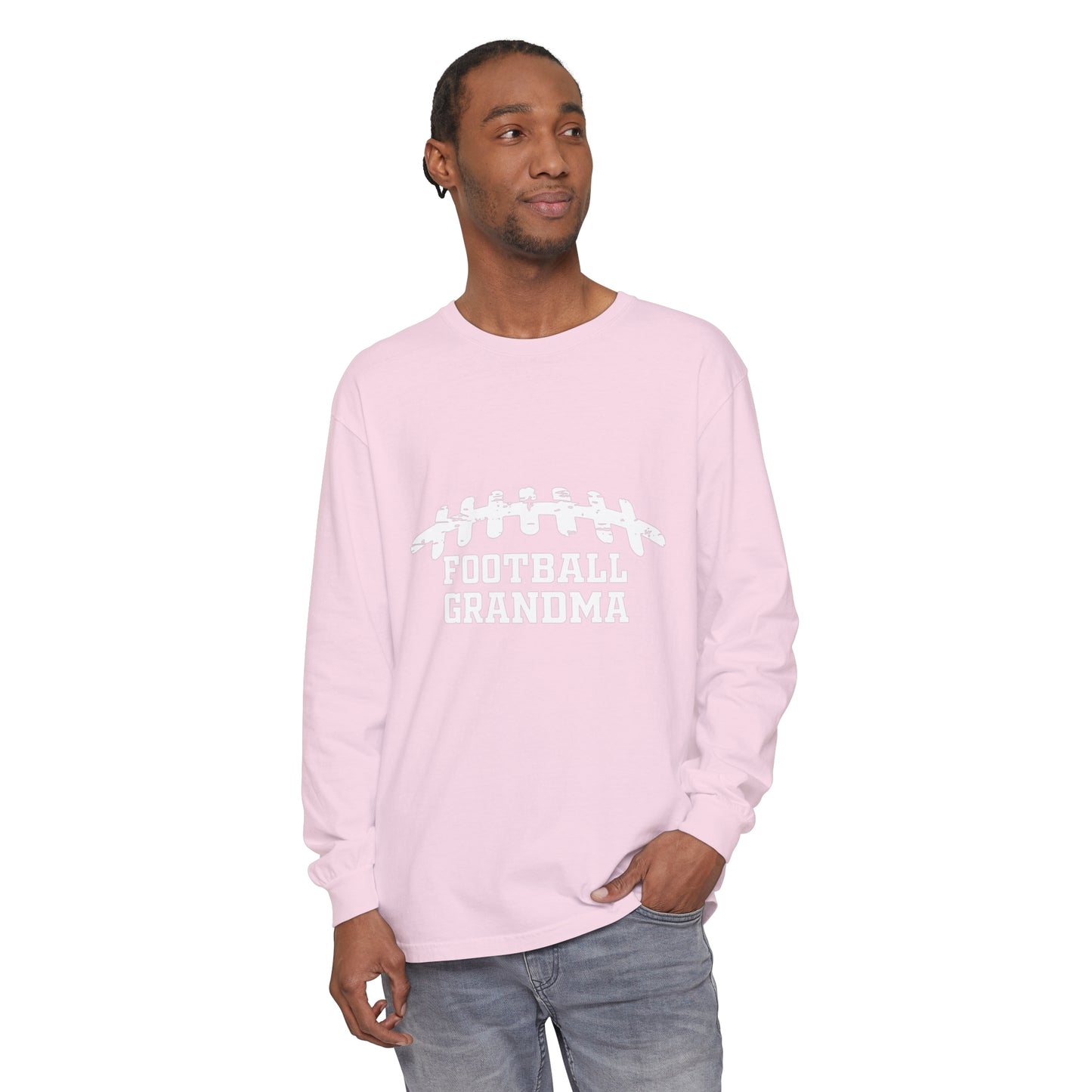 Football Grandma Laces Unisex Garment-dyed Long Sleeve T-Shirt