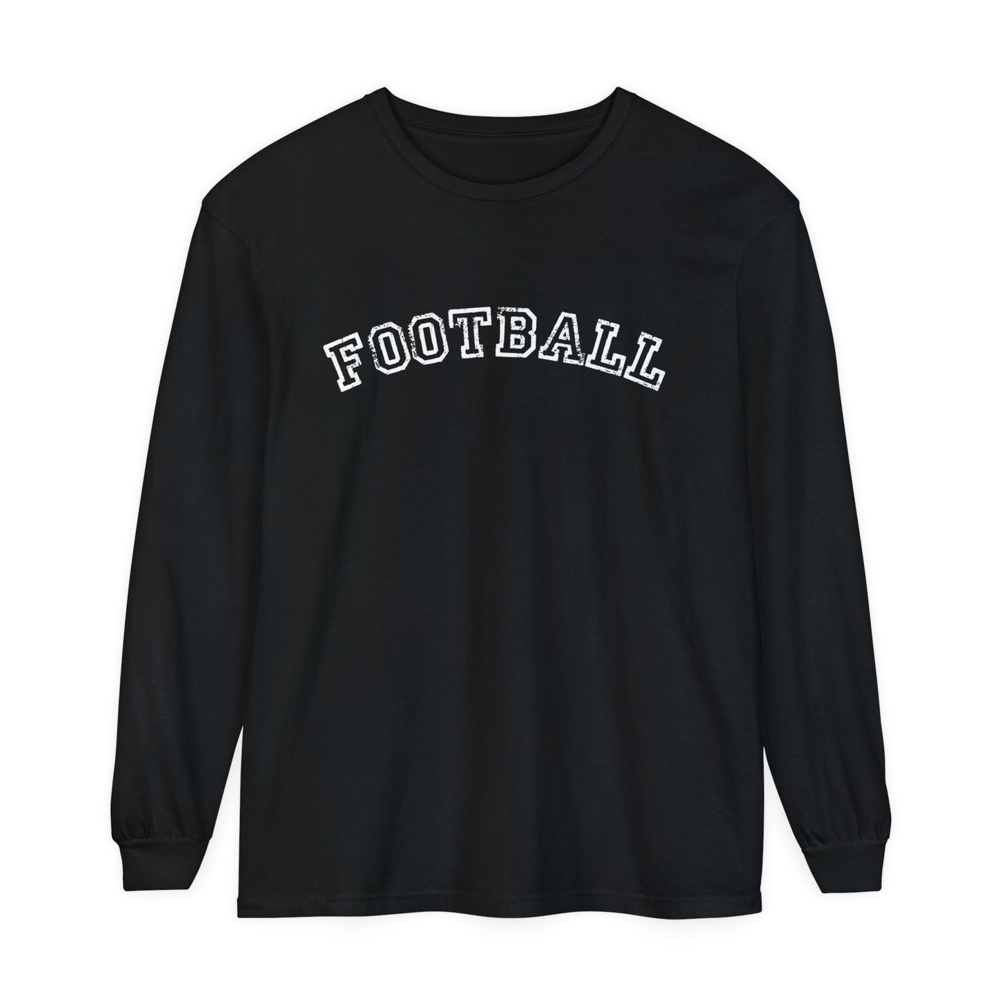 Football Curved Unisex Garment-dyed Long Sleeve T-Shirt