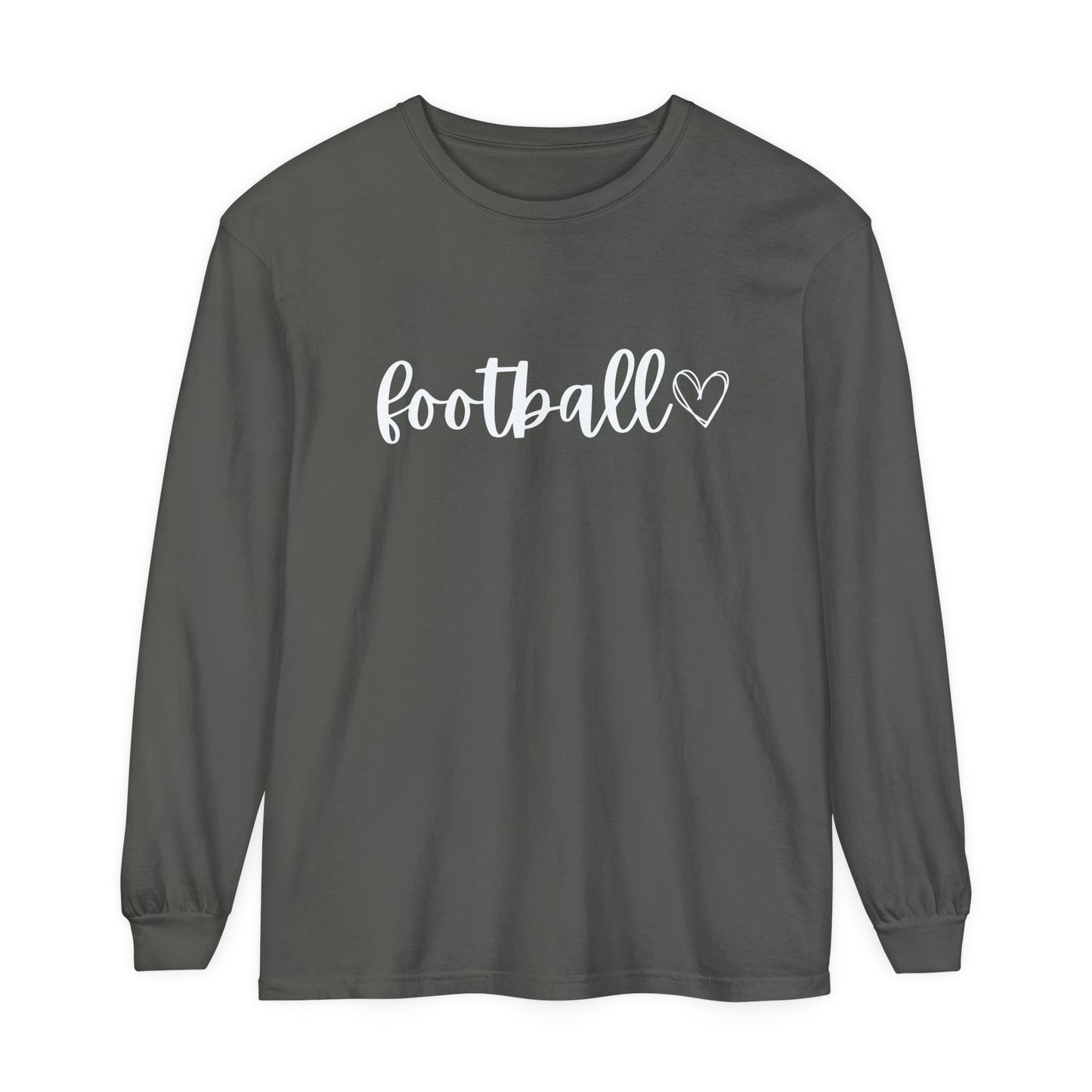 Football heart Unisex Garment-dyed Long Sleeve T-Shirt