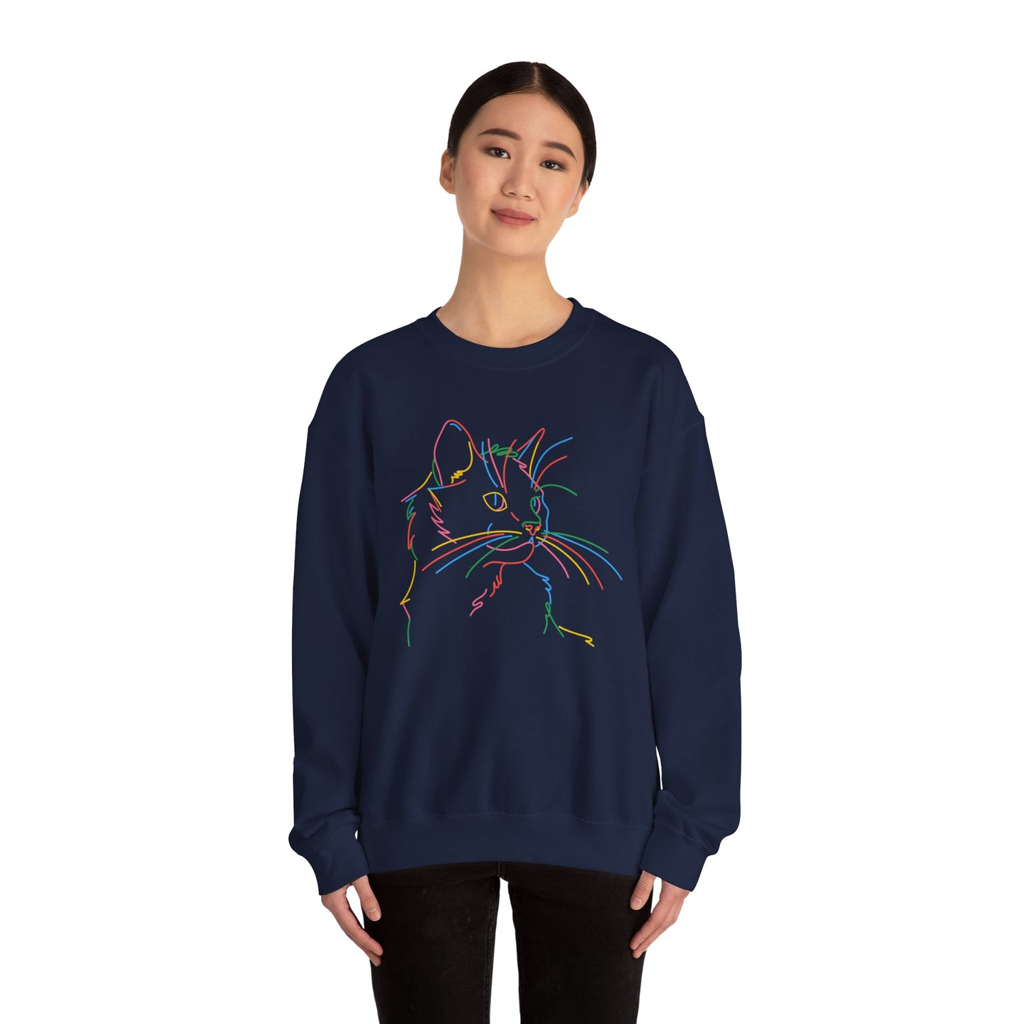Colorful Cat Unisex Heavy Blend™ Crewneck Sweatshirt