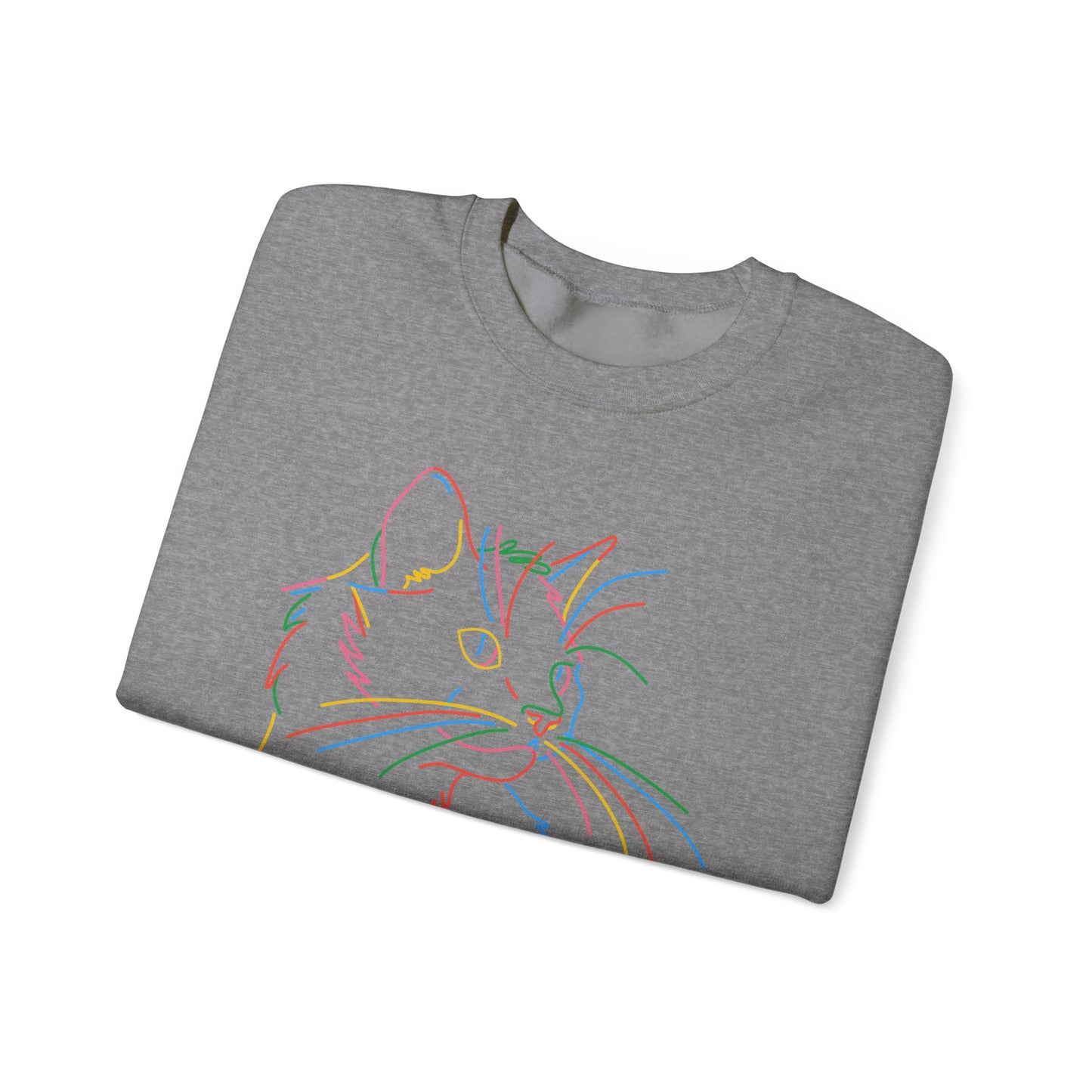 Colorful Cat Unisex Heavy Blend™ Crewneck Sweatshirt