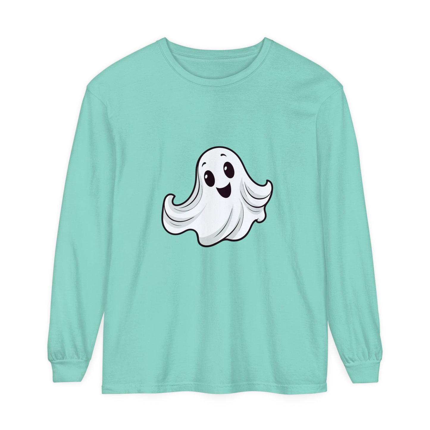Cute Ghost Unisex Garment-dyed Long Sleeve T-Shirt