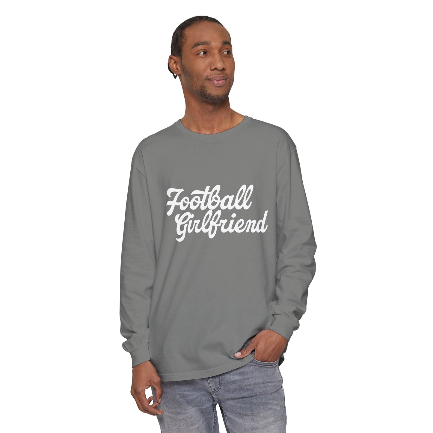 Football Girlfriend Unisex Garment-dyed Long Sleeve T-Shirt