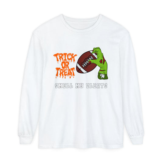 Trick or Treat Smell my Feet Unisex Garment-dyed Long Sleeve T-Shirt