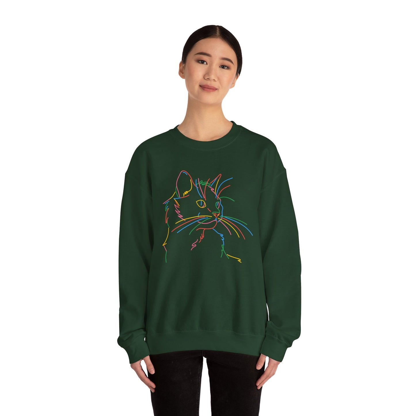 Colorful Cat Unisex Heavy Blend™ Crewneck Sweatshirt