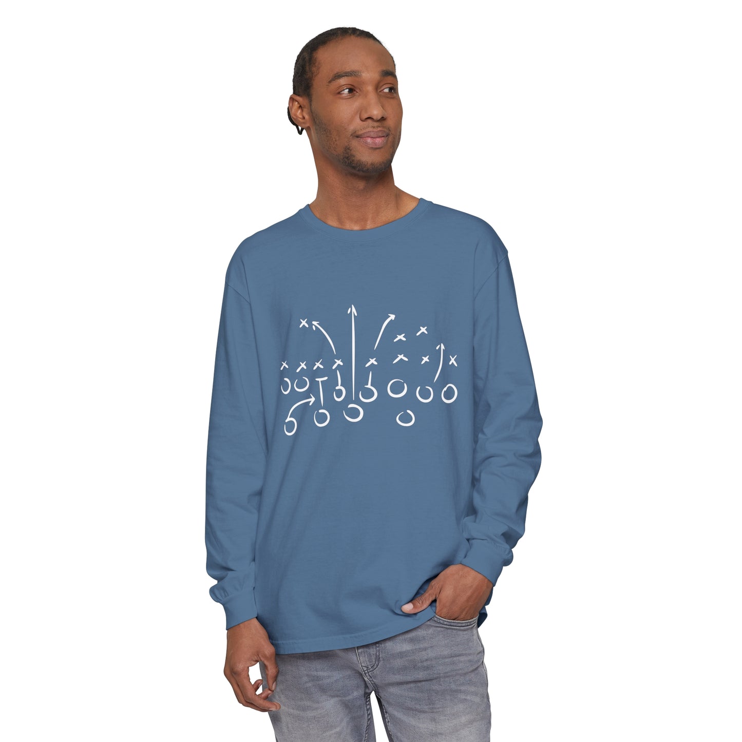 Football Play Unisex Garment-dyed Long Sleeve T-Shirt