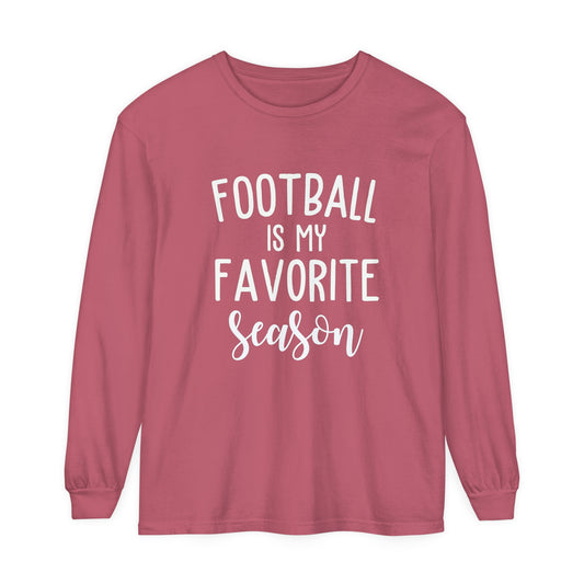 Football is my Favorite Season Unisex Garment-dyed Long Sleeve T-Shirt