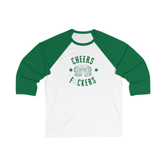 CHEERS FCKERS Unisex 3\4 Sleeve Baseball Tee