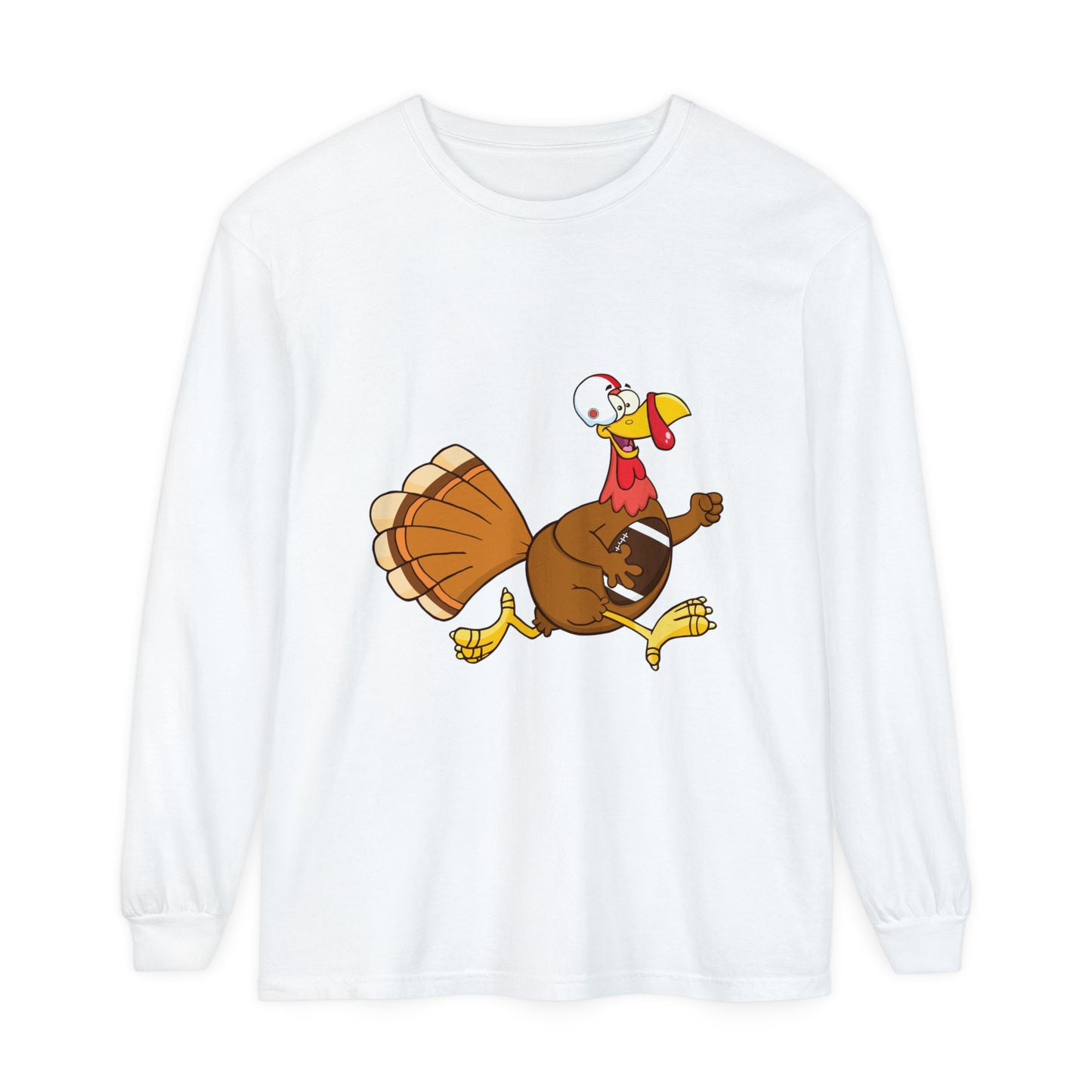 Turkey Running Football Unisex Garment-dyed Long Sleeve T-Shirt