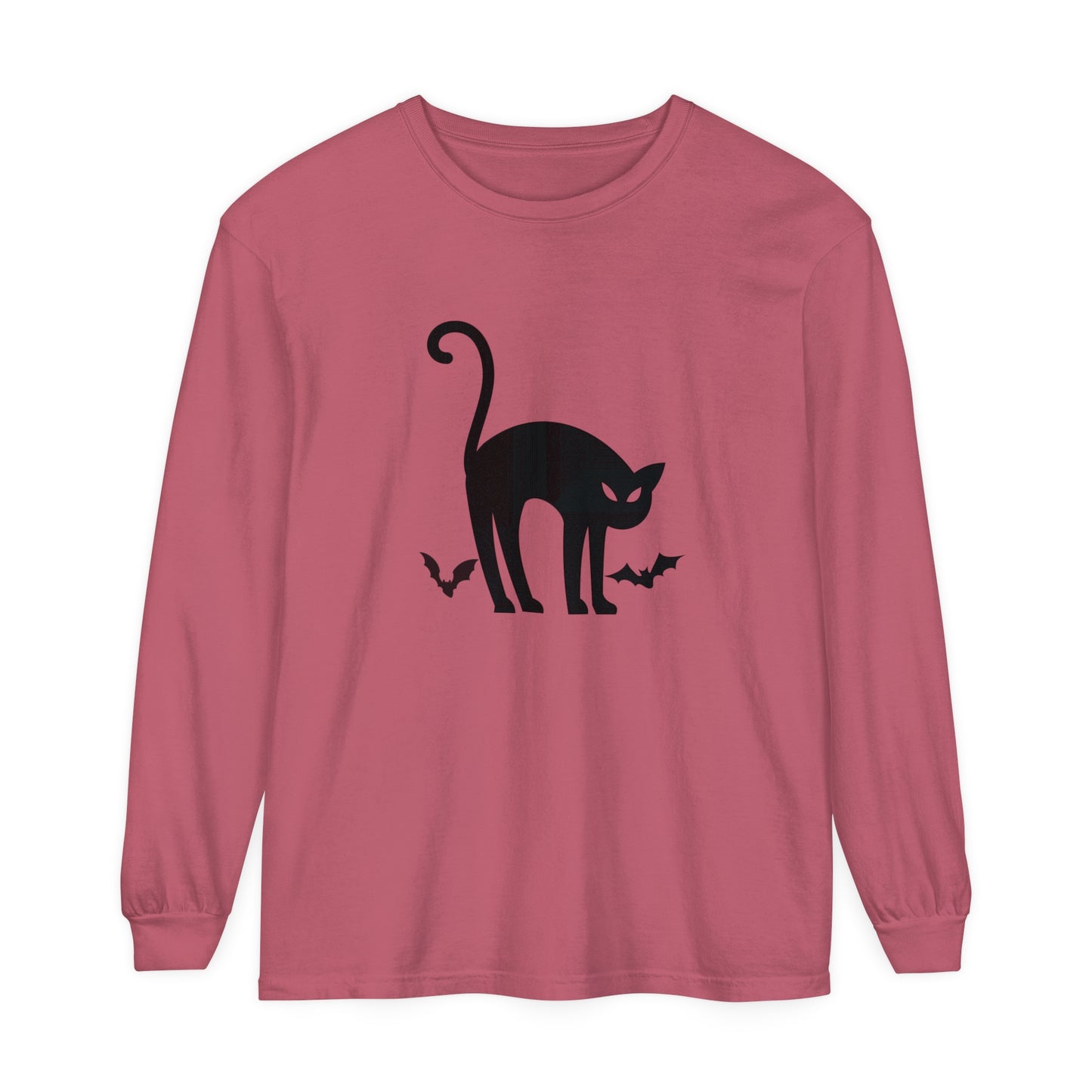 Bats and Cats Unisex Garment-dyed Long Sleeve T-Shirt