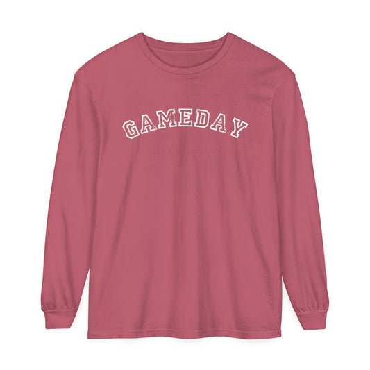 Game Day Curved Block Unisex Garment-dyed Long Sleeve T-Shirt