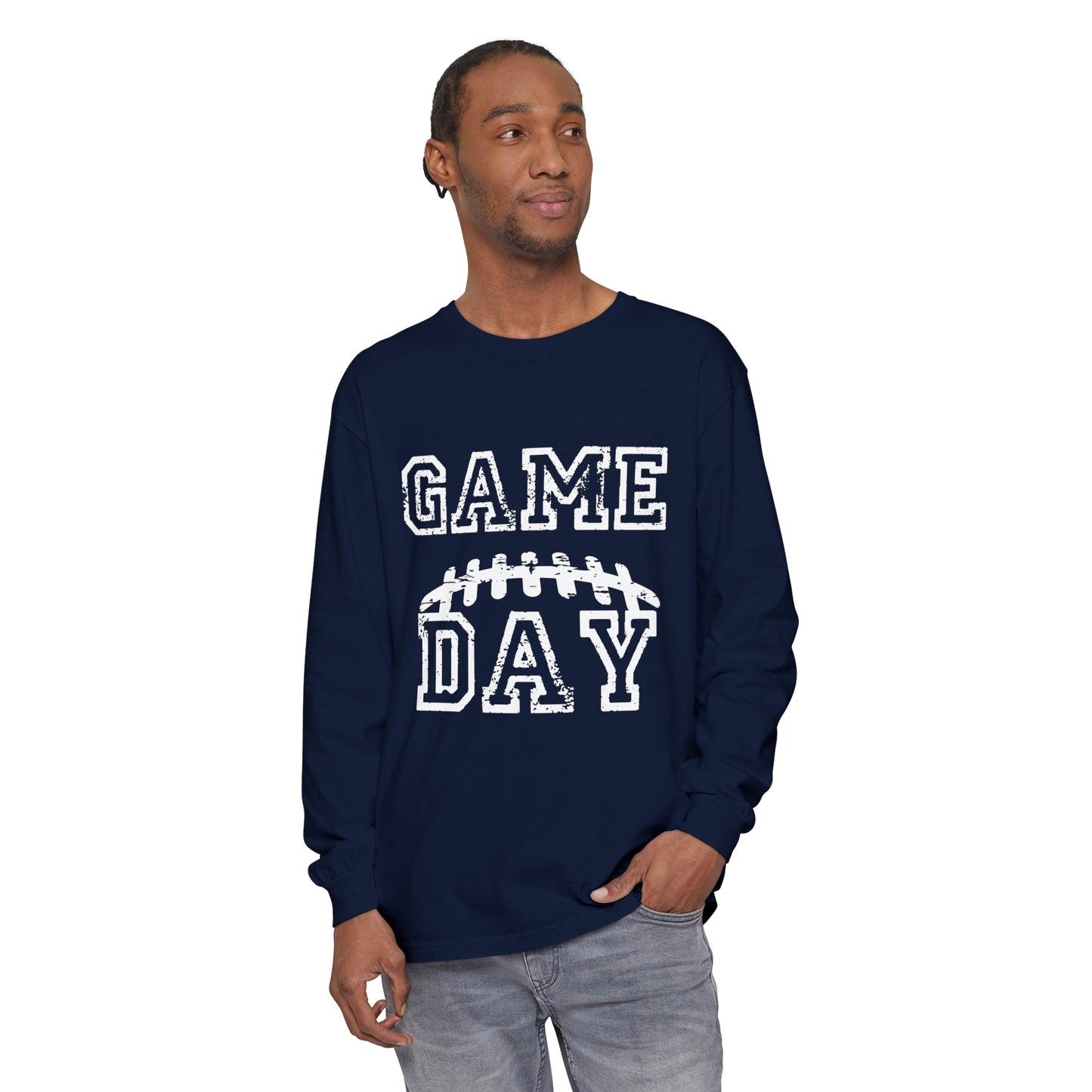 Game Day Laces Unisex Garment-dyed Long Sleeve T-Shirt